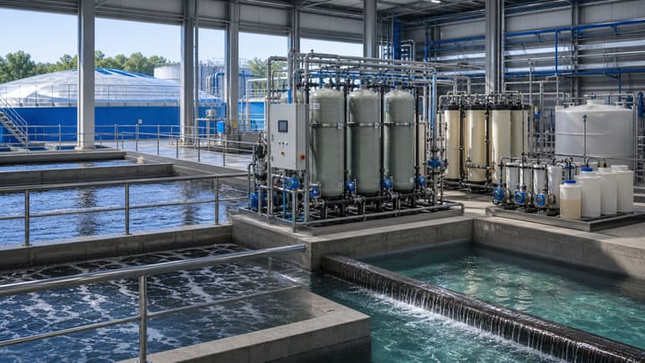 Nitrate and phosphate reduction: tight surface-water discharge classes water treatment solution illustration