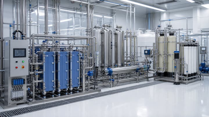 Ultrapure water polishing: EDI and nuclear-grade resin finishing water treatment solution illustration
