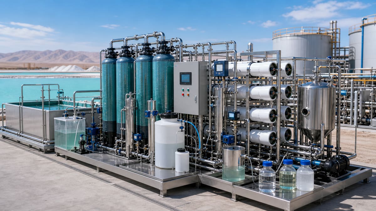 High-Efficiency Lithium Extraction from Brine: adsorption–membrane coupling from concentrated wastewaters water treatment solution illustration
