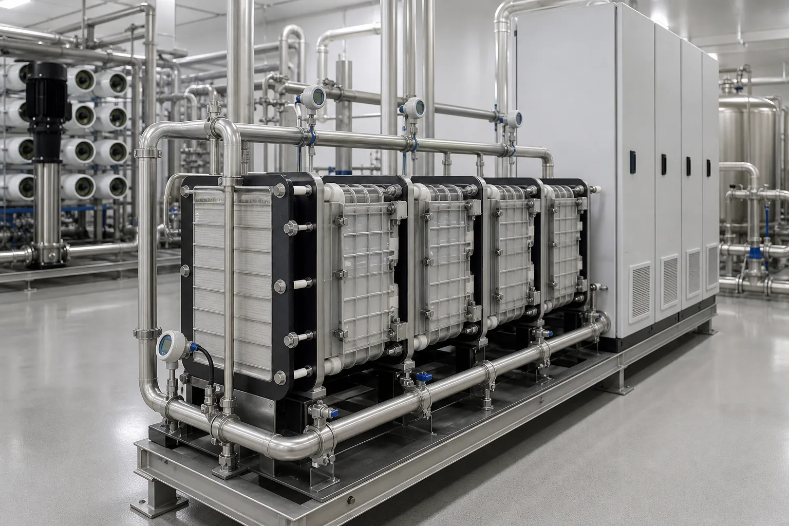How does EDI continuously produce high-purity water?