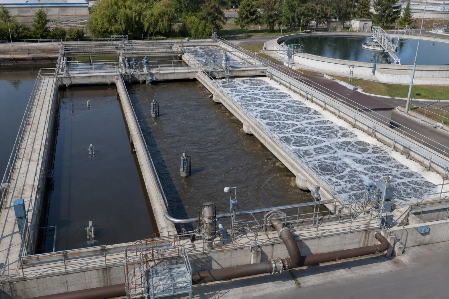 What happens in the three zones of an A2O process?