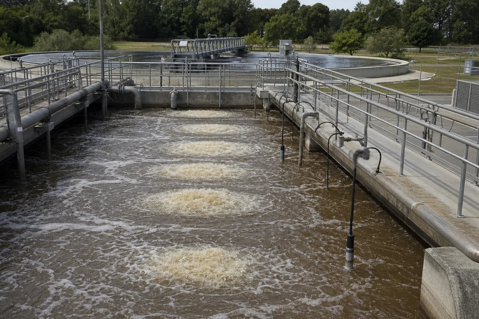 How do microorganisms clean wastewater?