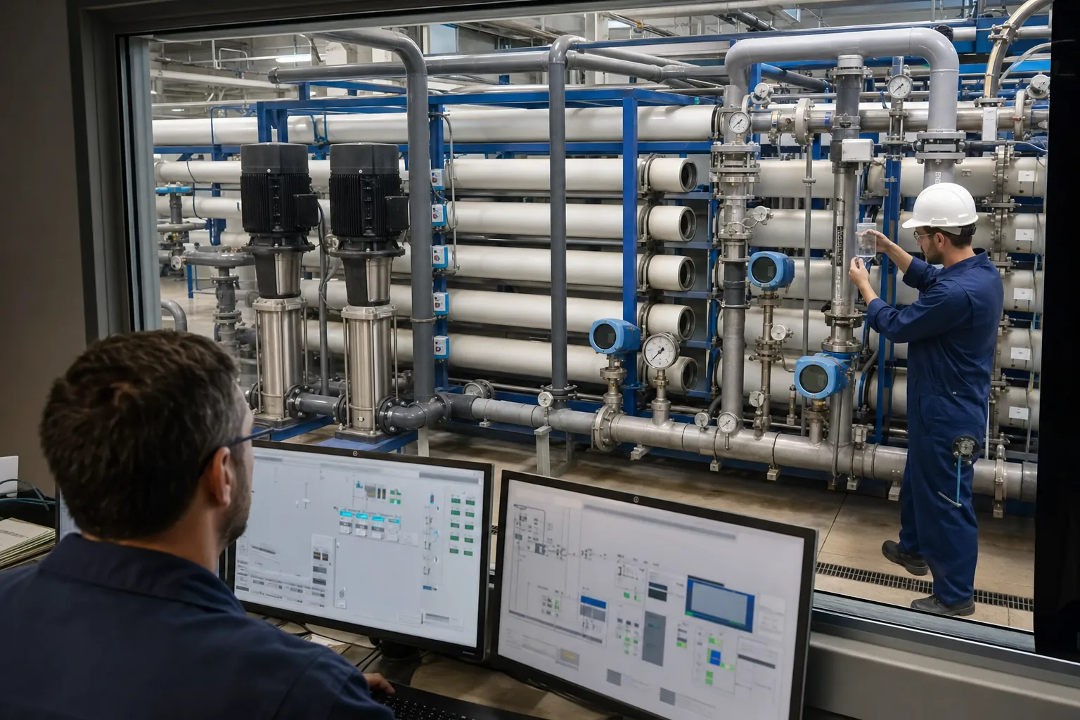 What do pressure, flow and conductivity reveal in an RO system?